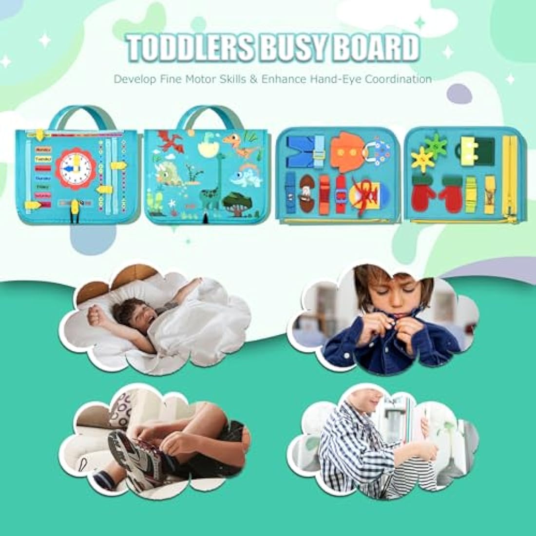 Montessori Busy Board | Sensory Educational Toddler Travel Toy