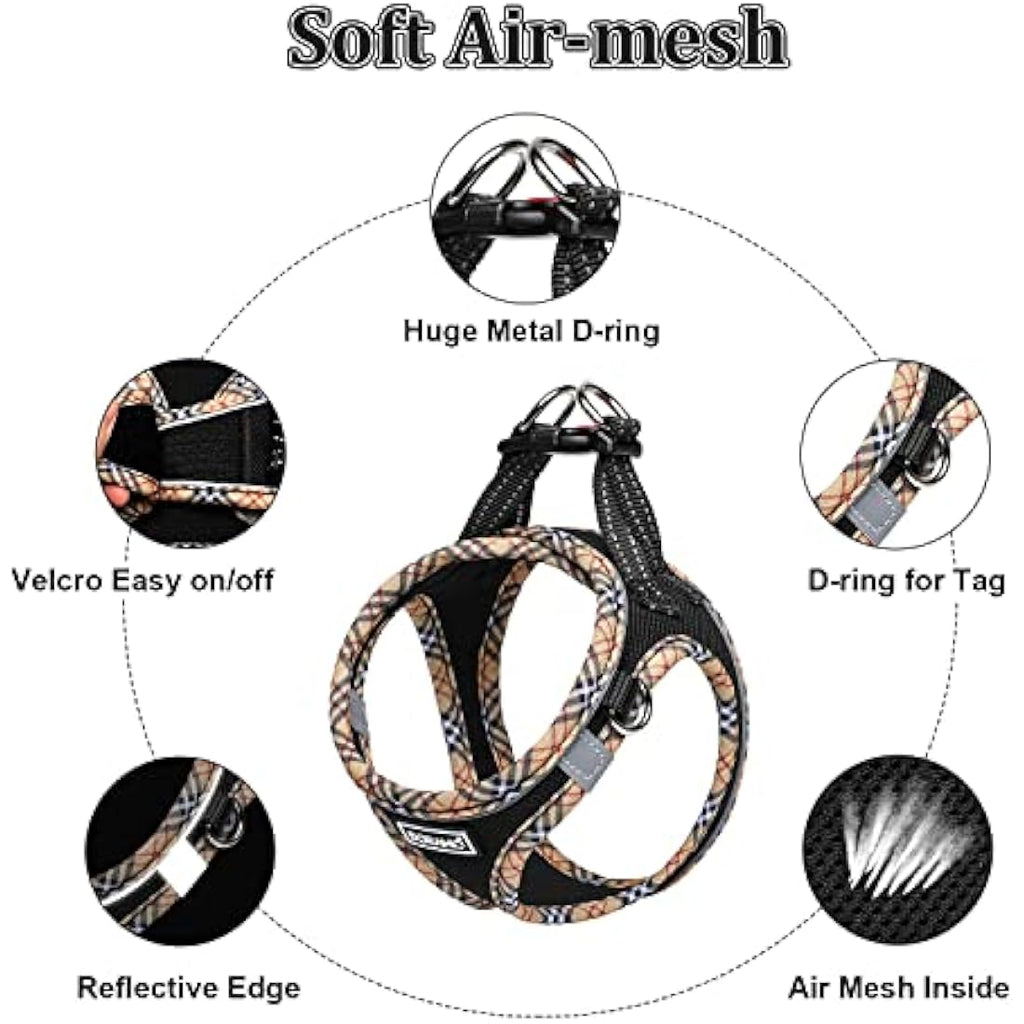 DORAMIO Step-in Dog Harness and Leash Set | Reflective Mesh Vest – XS