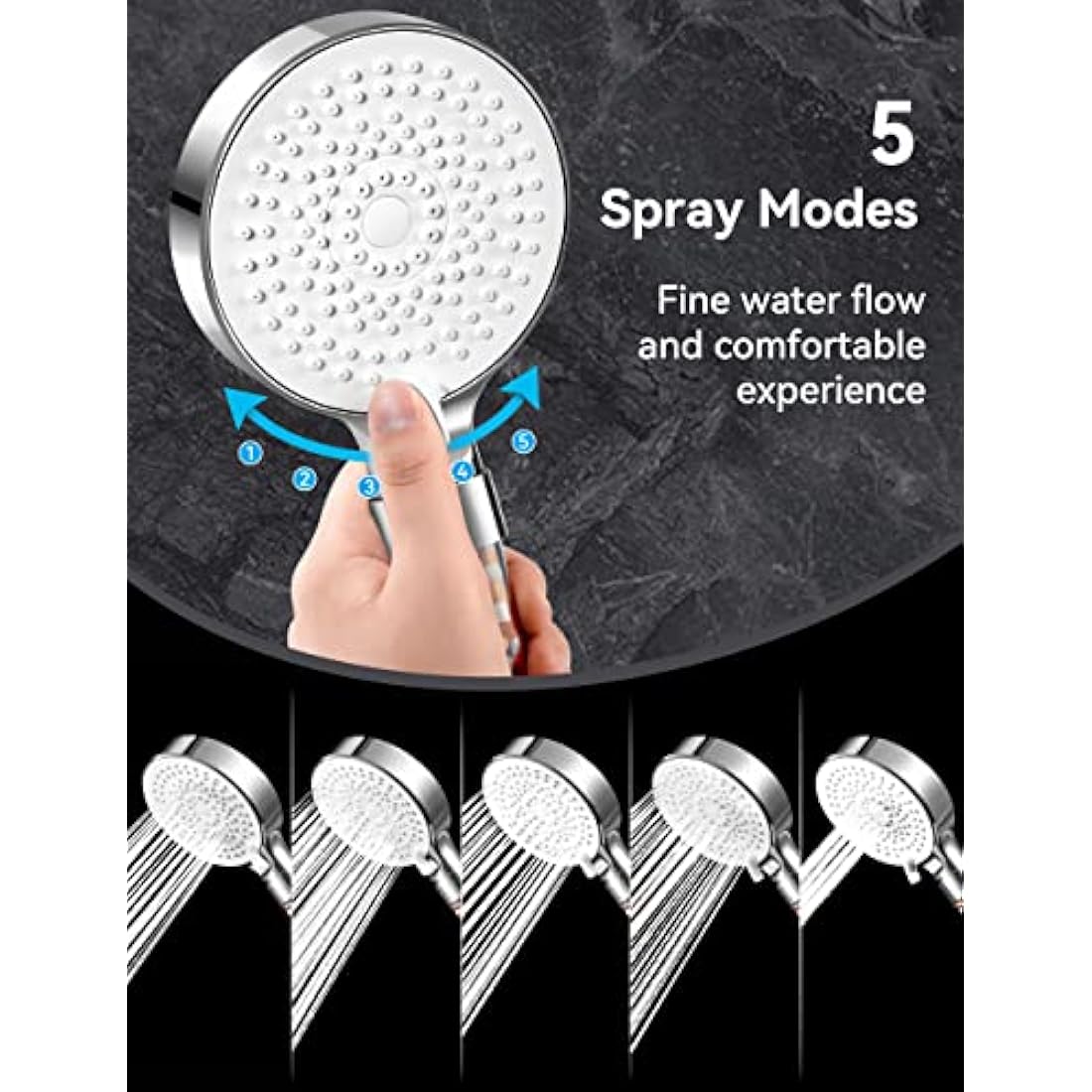 Magichome Filter Shower Head | High Pressure 5-Mode Hard Water Filter