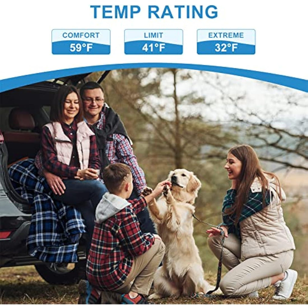 Agemore Double Flannel Sleeping Bag | Waterproof 2 Person Camping Gear