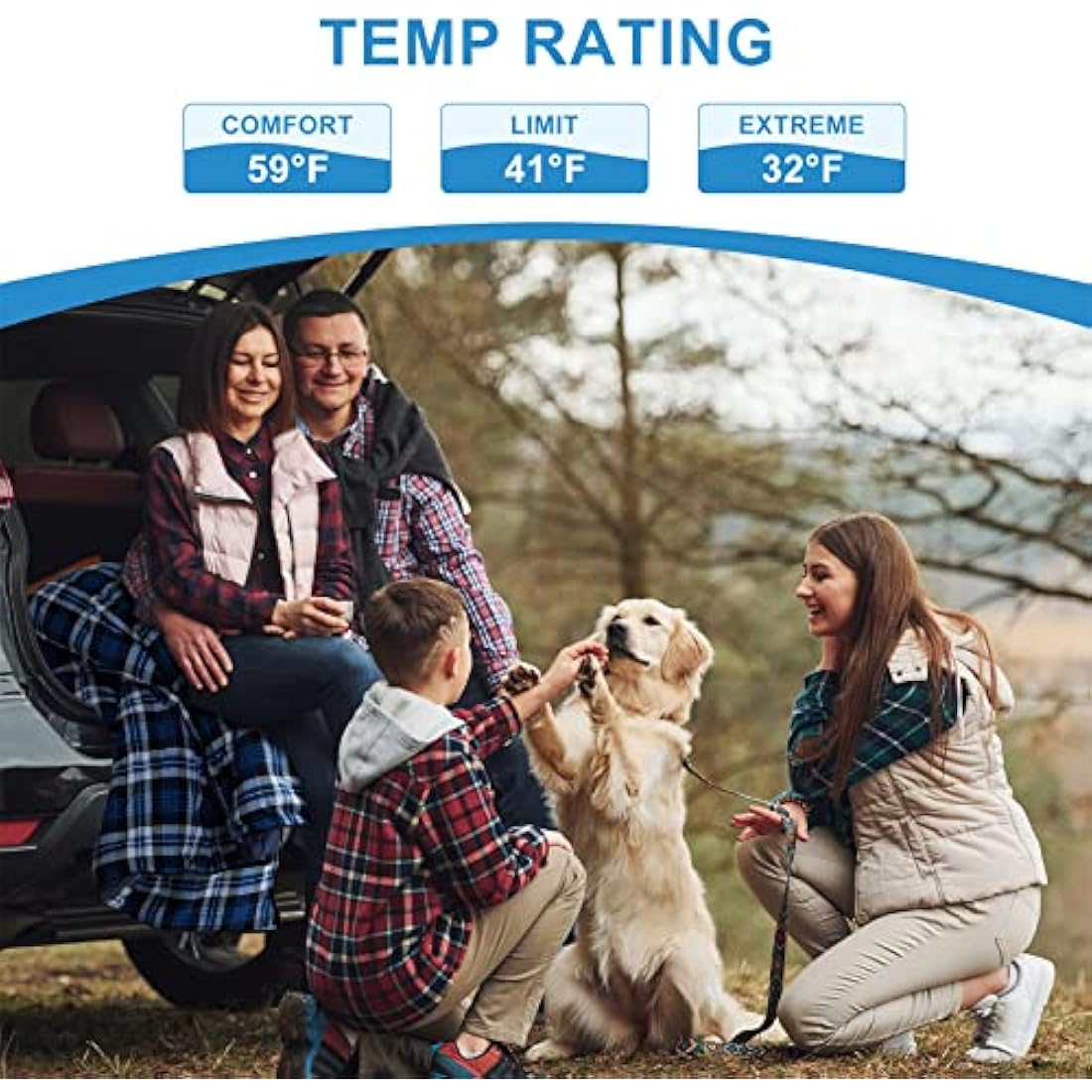 Agemore Double Flannel Sleeping Bag | Waterproof 2 Person Camping Gear