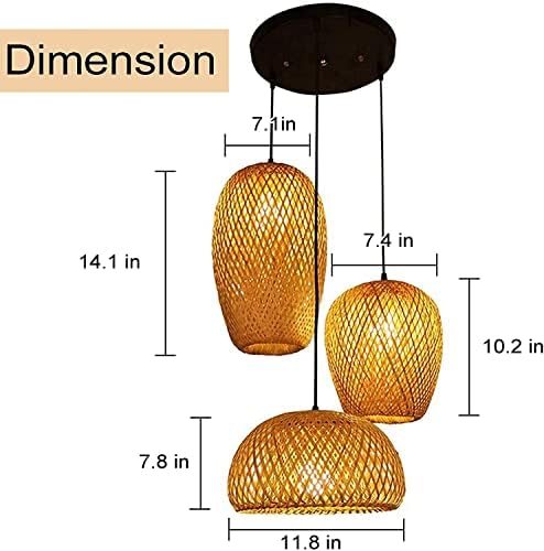 Jolof Store Bamboo Lantern Pendant Lamp – Retro Handwoven Chandelier