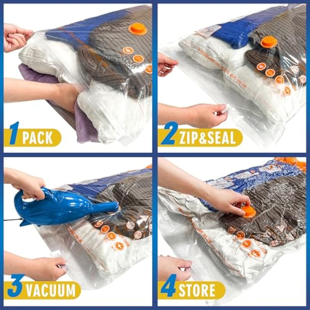 Vacuum Storage Bags – 9 Pack Reusable Space Saver Bags