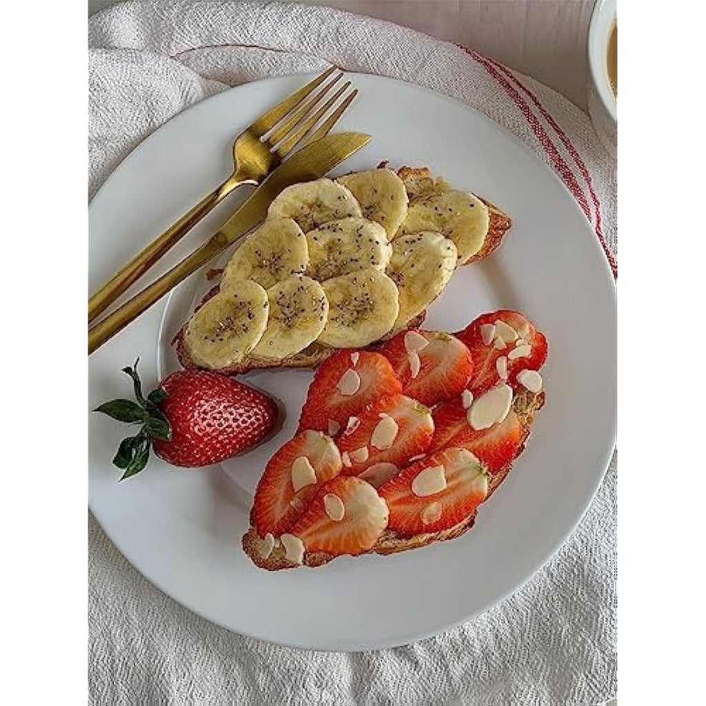 12-Piece White Porcelain Side Plates | 8-Inch Dessert Dishes