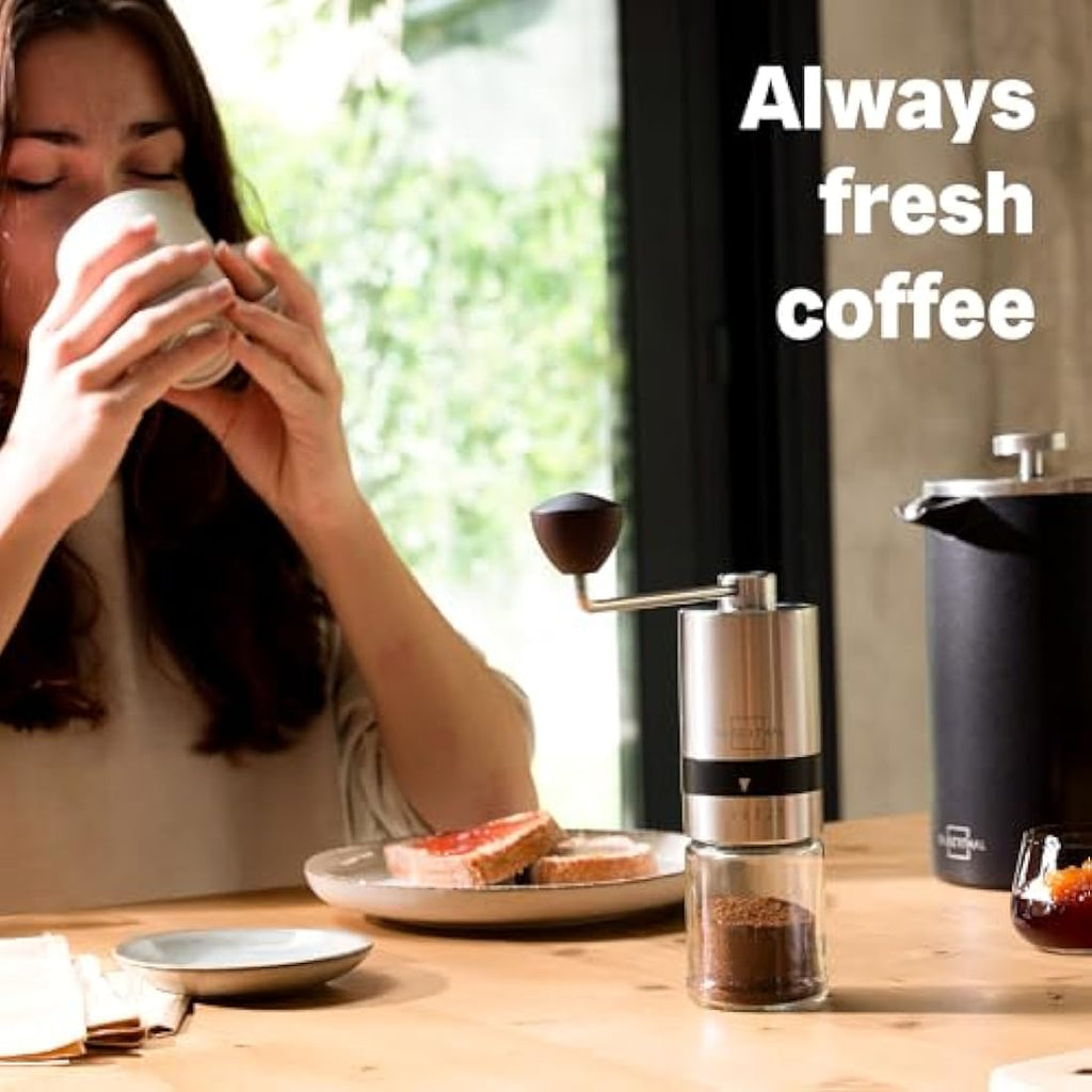 SILBERTHAL Manual Coffee Grinder – Stainless Steel with 6 Levels