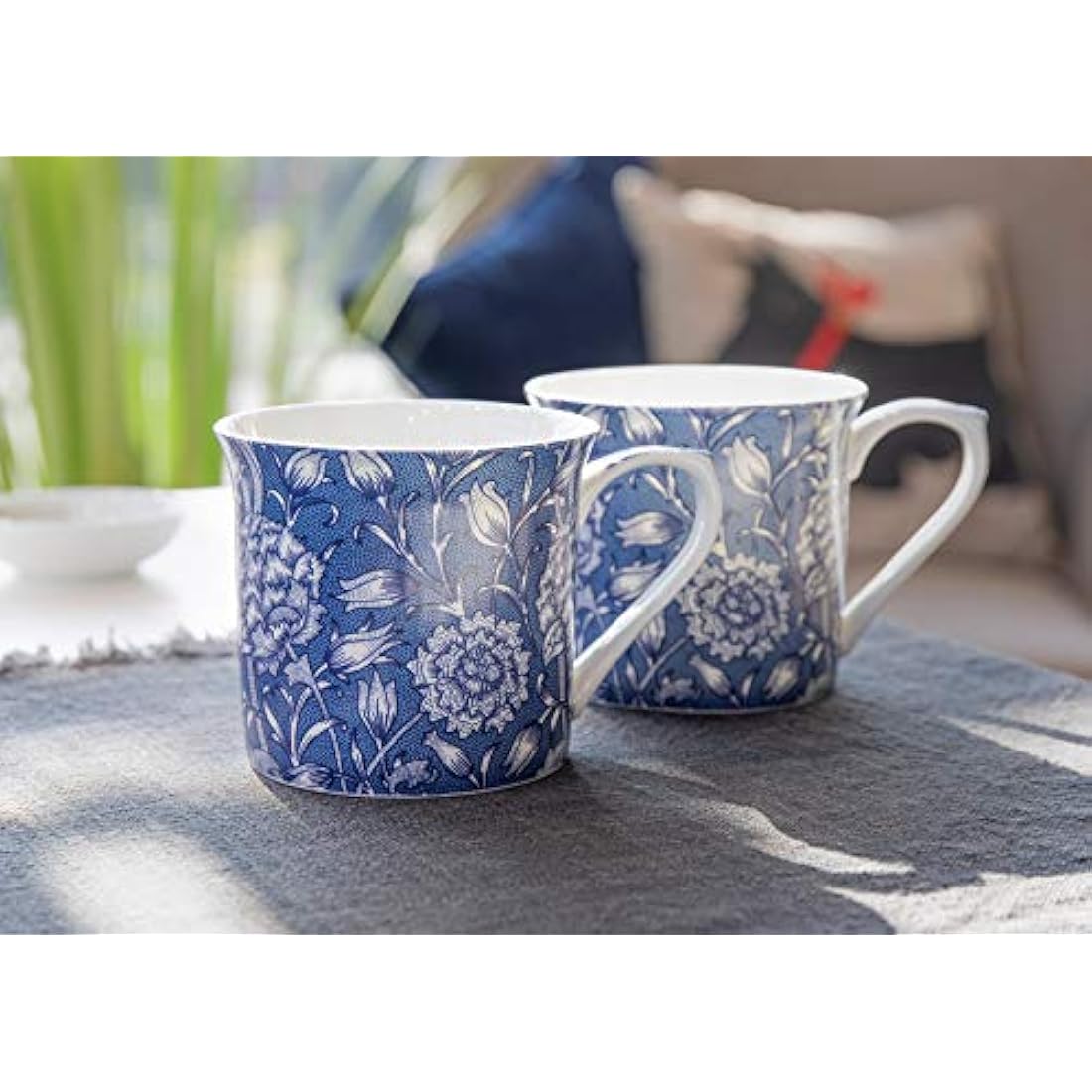 V&A William Morris Wild Tulip Bone China Mugs, 300ml Set of 2