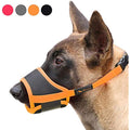 HEELE Dog Muzzle | Breathable Padded Nylon Anti-Biting Mask - Black/Orange