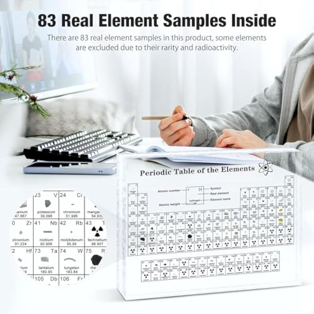 Jolof Store Periodic Table with 83 Real Elements – Acrylic Science Decor
