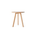 Raico Round Side Table 100% Solid Oak Wood Occasional Minimal Scandinavian End Table for Living Room Natural Oak