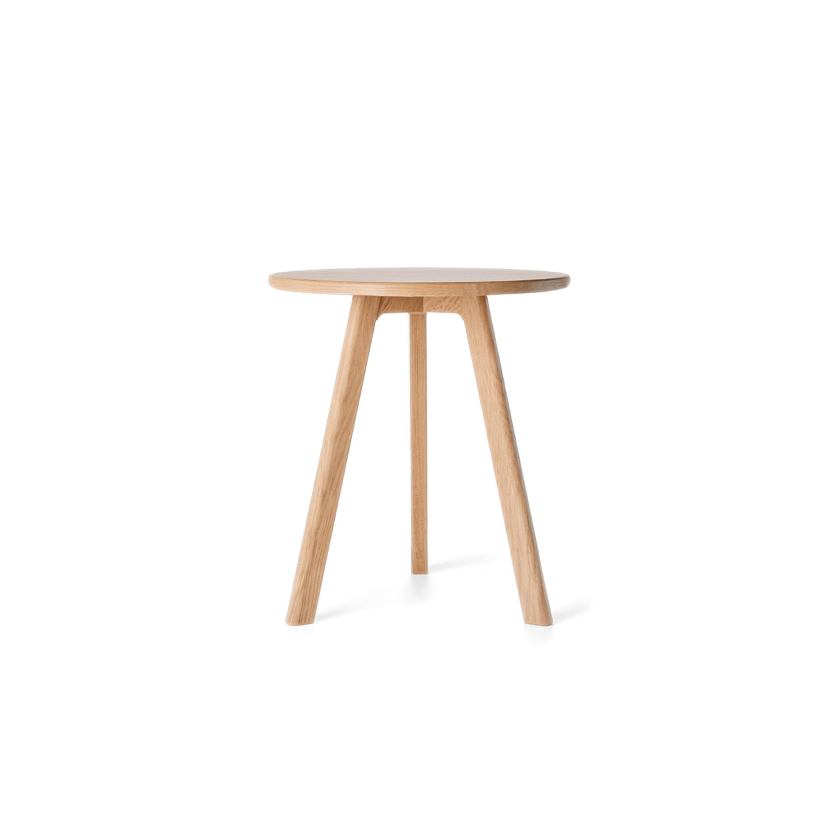 Raico Round Side Table 100% Solid Oak Wood Occasional Minimal Scandinavian End Table for Living Room Natural Oak