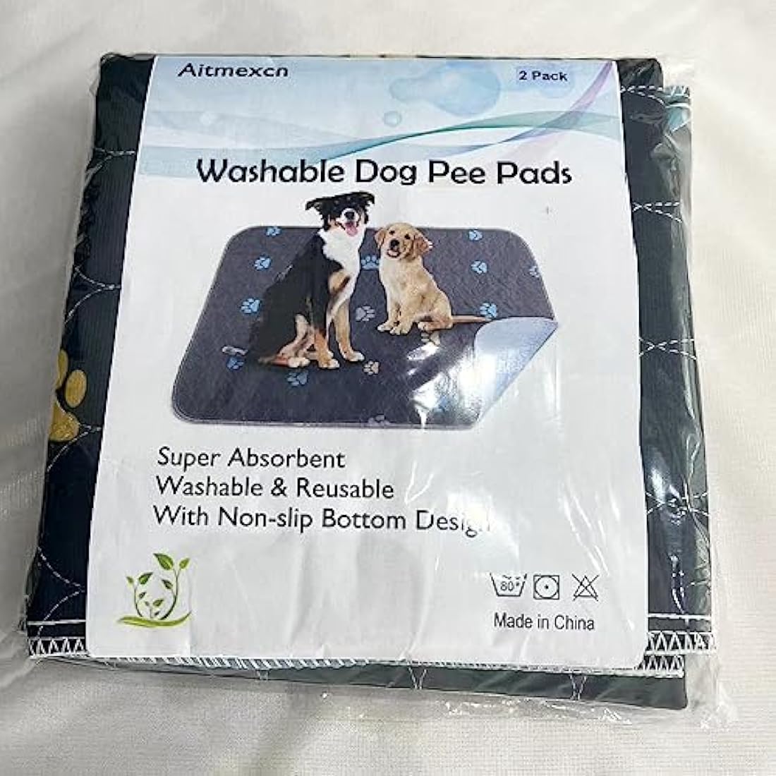 Aitmexcn Washable Dog Pee Pads – 2PK Waterproof Reusable Training Mats