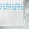 Spirella PEVA Shower Curtain – Waterproof Bird Pattern, Blue, 180x200cm