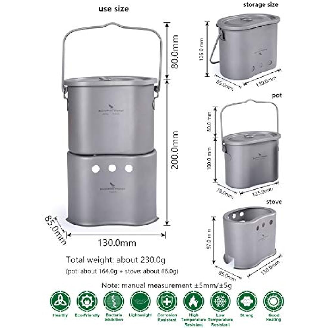 Boundless Voyage Titanium Wood Burning Stove | Ultralight 2-in-1 Camping Pot