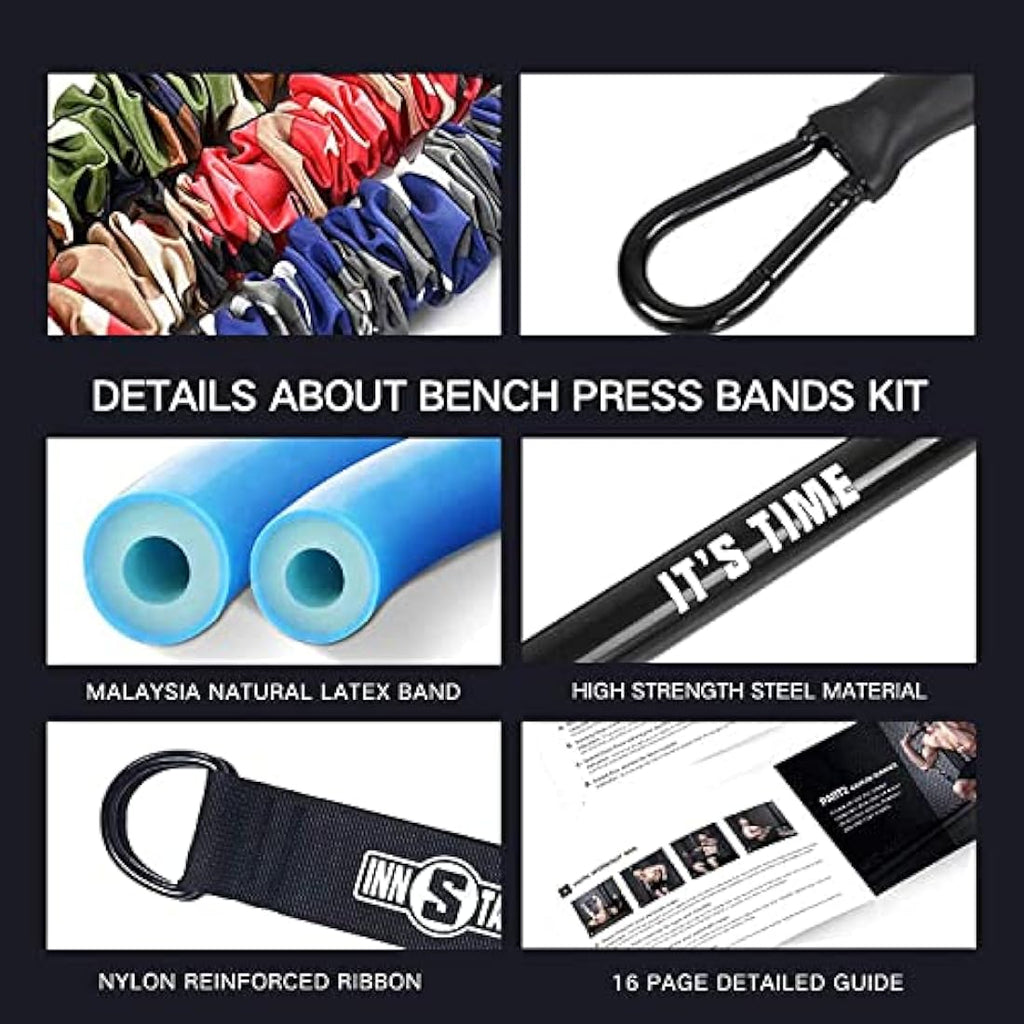 INNSTAR Portable Home Gym Set | Resistance Band Bench Press & Squat Kit