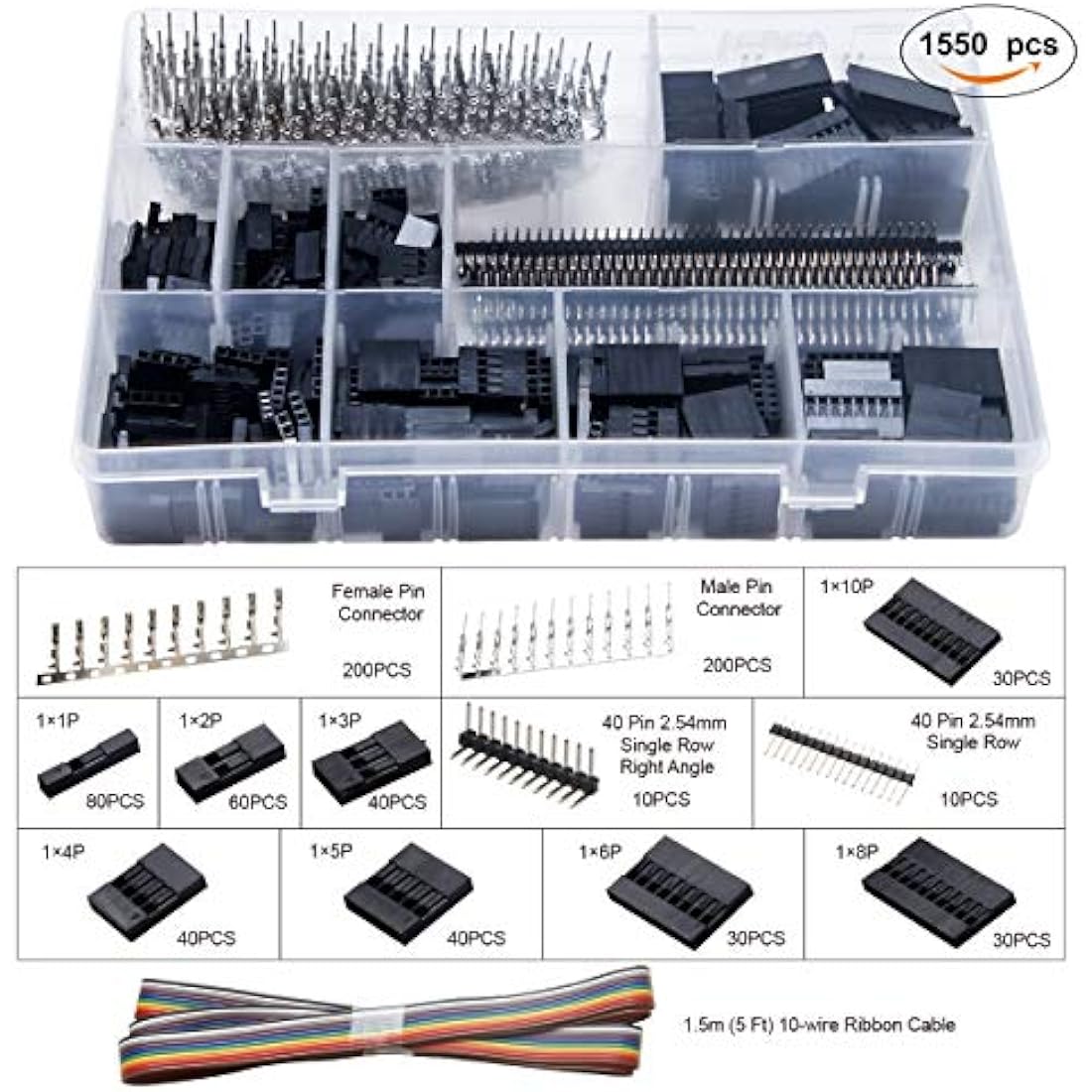 Preciva Dupont Crimping Tool Kit | 2010PCS JST Connectors & Ratchet Crimper