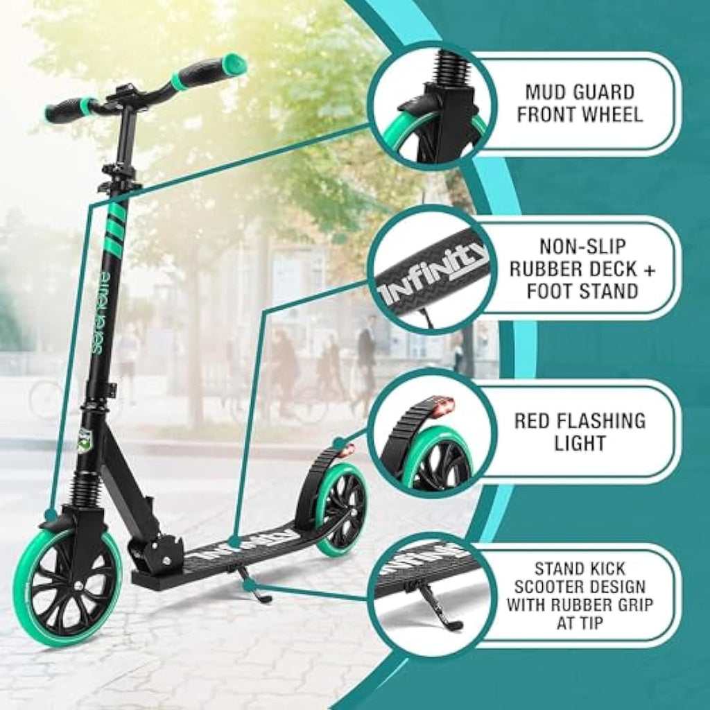 SereneLife Folding Kick Scooter | Big Wheels & Adjustable Handlebar