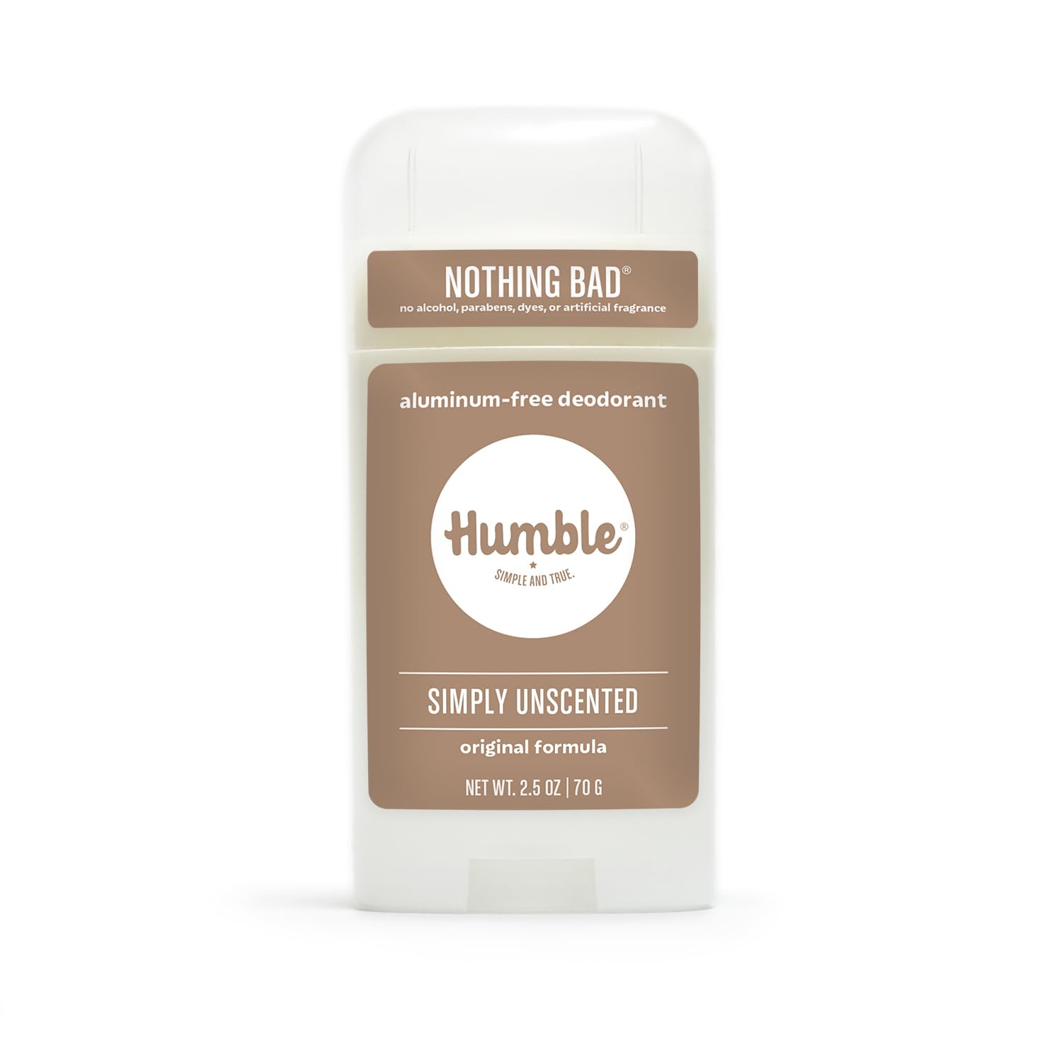 Humble Natural Deodorant – Aluminum-Free Unscented Stick (1-Pack)