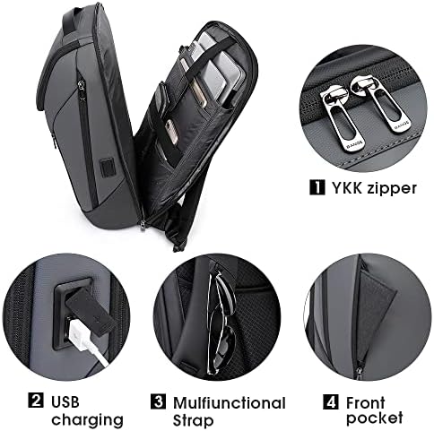BANGE Smart Laptop Backpack – Waterproof 15.6 Inch USB Charging Bag