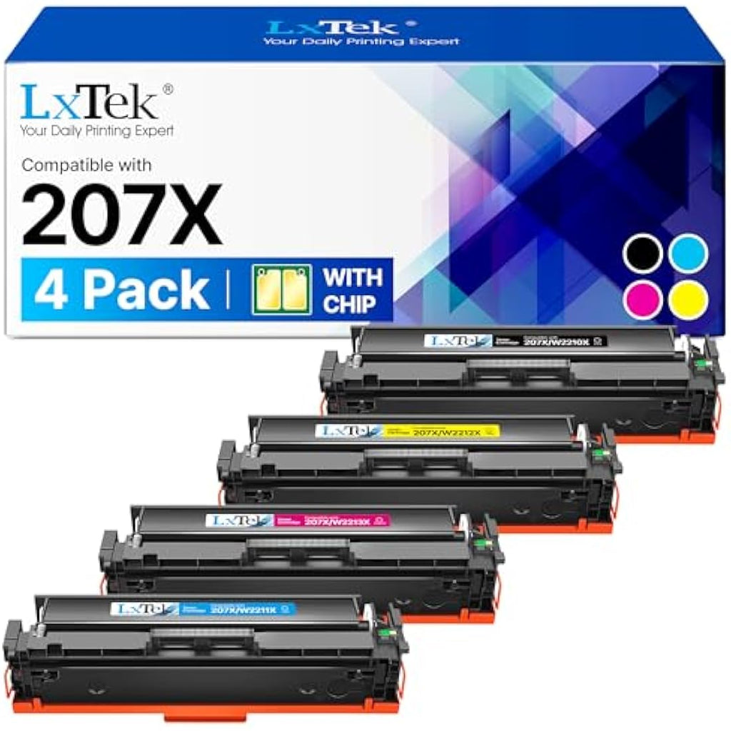 LxTek 207X Toner Cartridges 4-Pack for HP Color LaserJet Pro MFP M283fdw