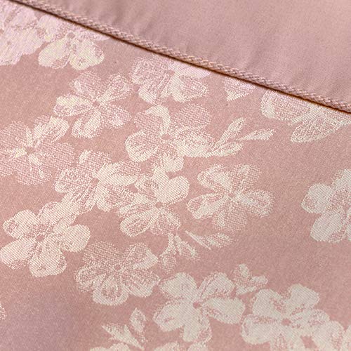 Dreams & Drapes Blossom Jacquard Lined Pencil Pleat Curtains - Blush Pink