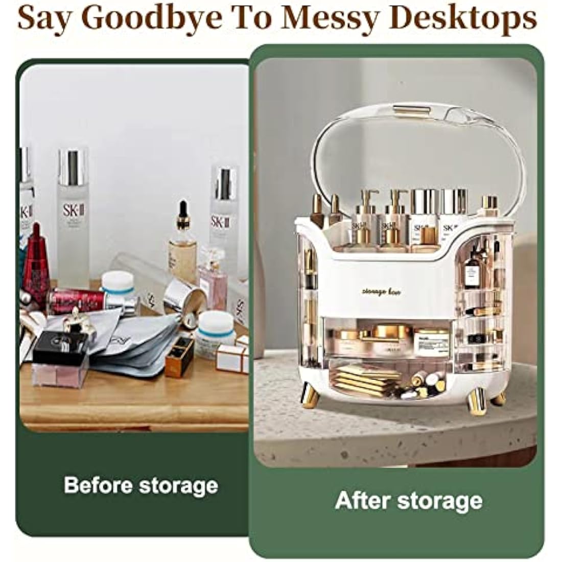 LZDMY Makeup Storage Organiser | Dustproof Acrylic Skincare Case