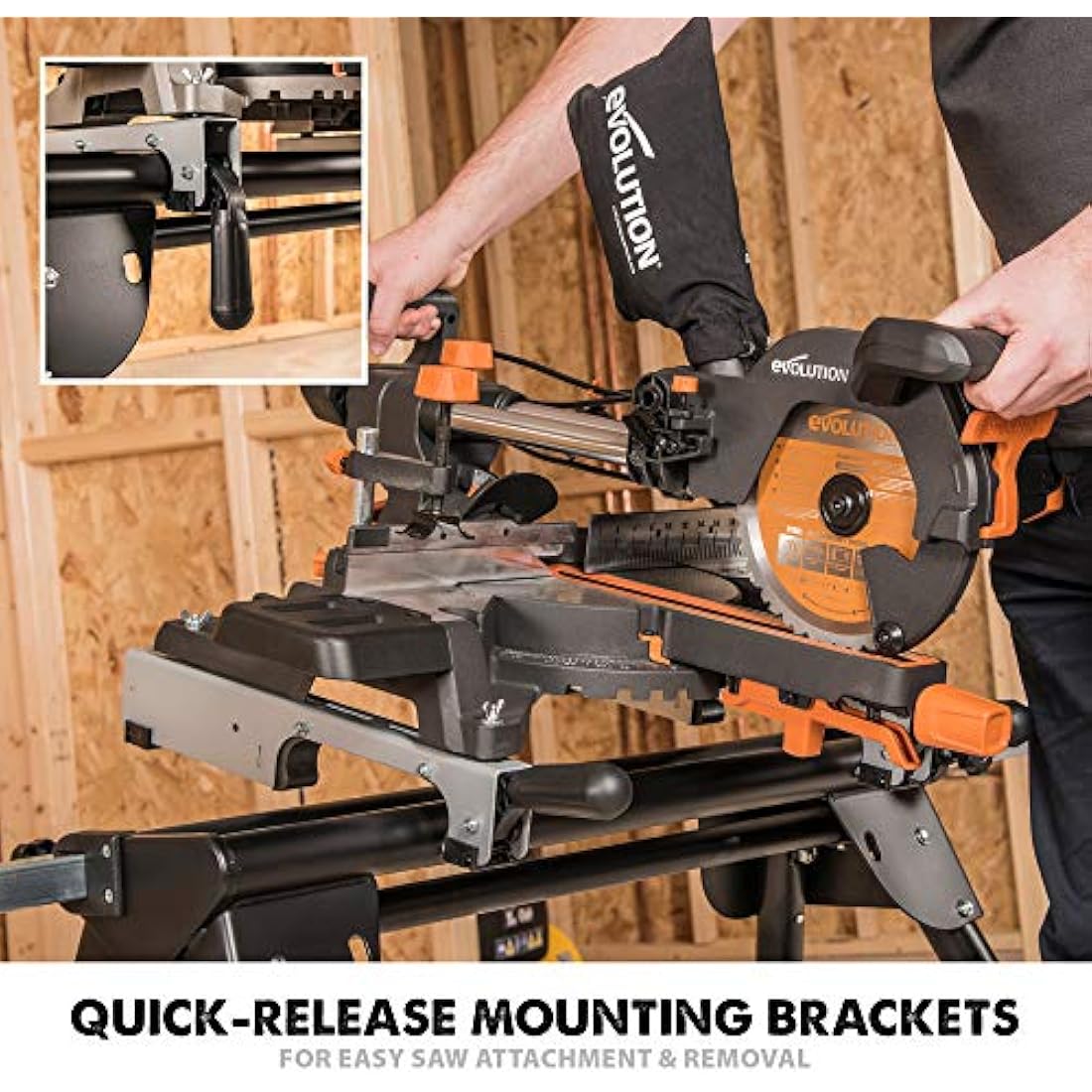 Evolution EVOMS1 Universal Mitre Saw Stand | Folding Compact Support