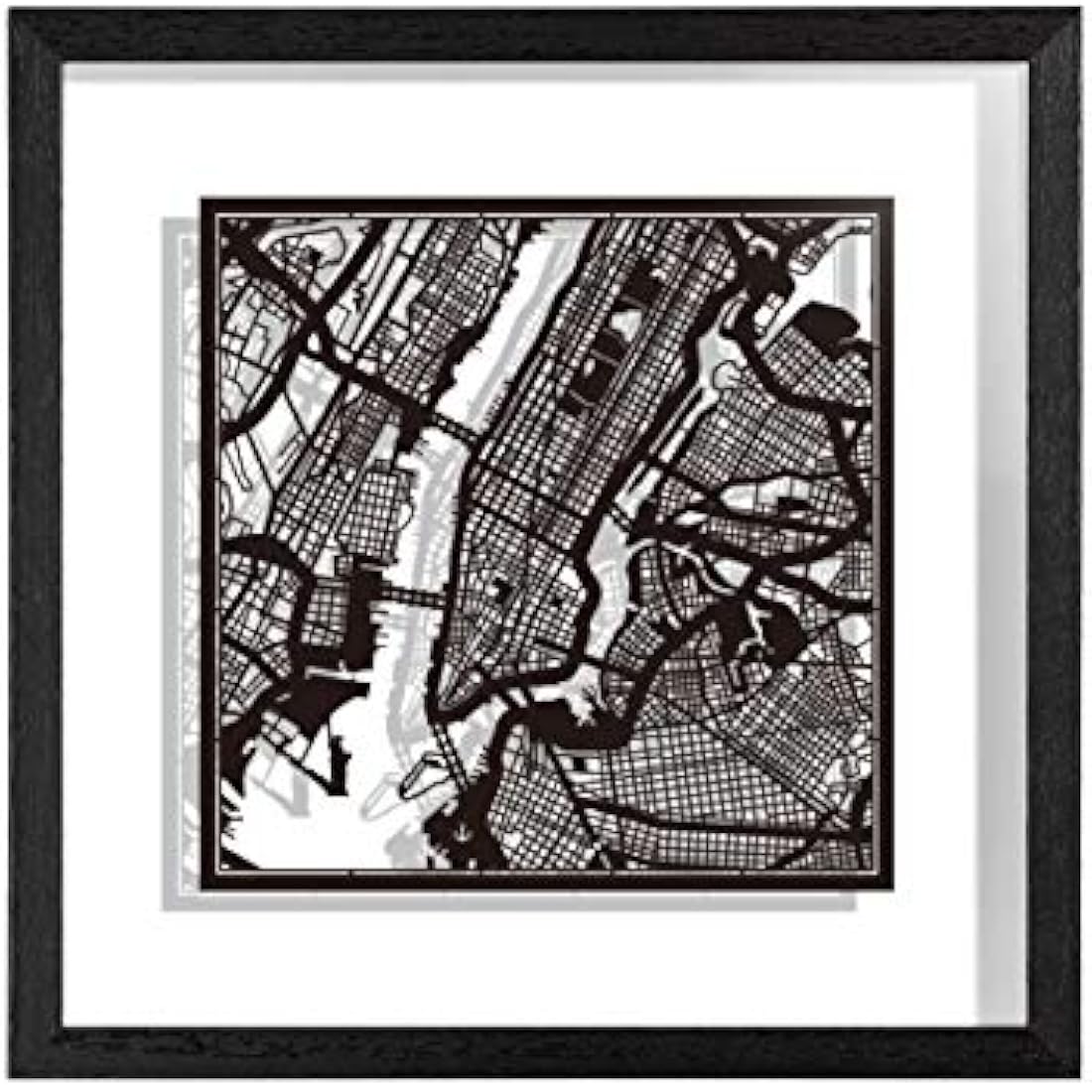 New York Paper Cut Map Art | Jolof Store Framed Wall Decor – 9x9