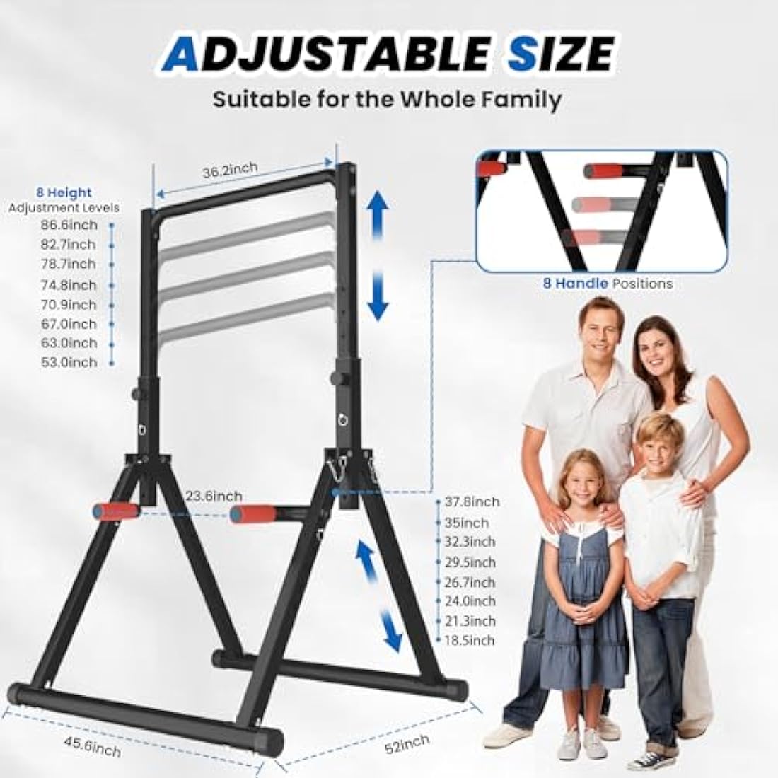 DOBESTS Foldable Power Tower Pull Up Station - 700 LBS Home Gym Equipment