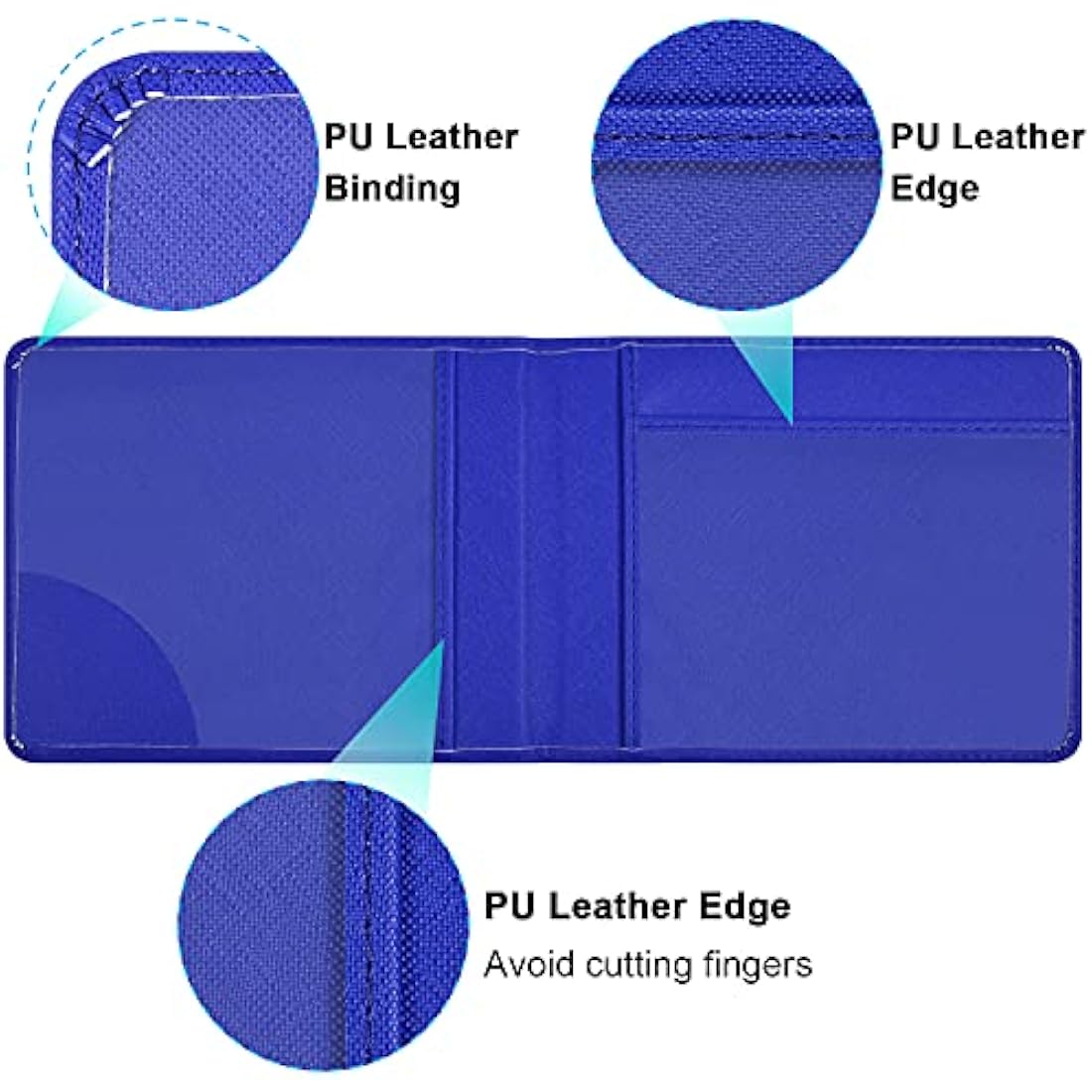 Wisdompro PU Leather Blue Badge and Timer Holder – Royal Blue Wallet