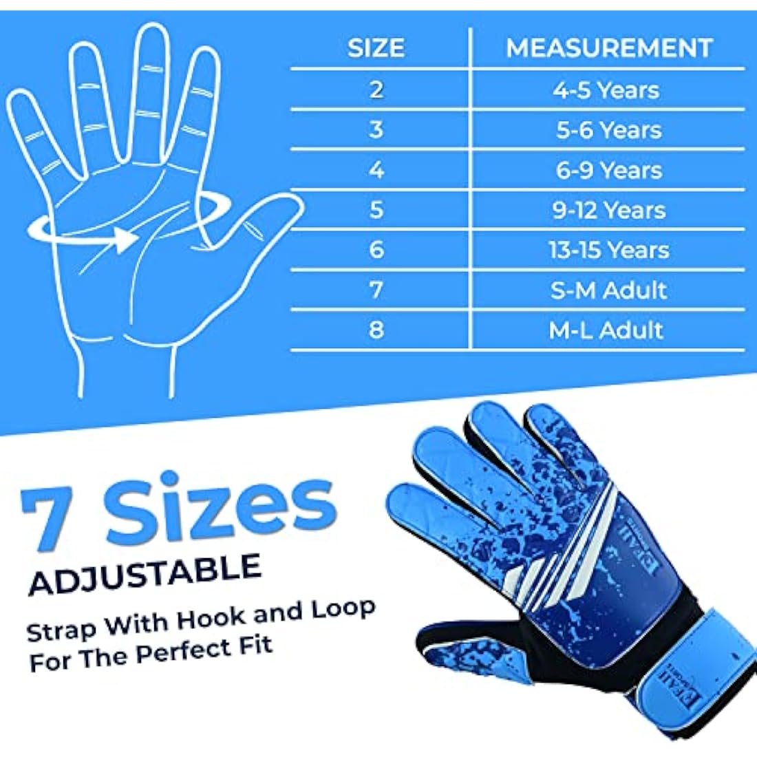 EFAH SPORTS Kids Soccer Goalkeeper Gloves – Youth Goalie Super Grip