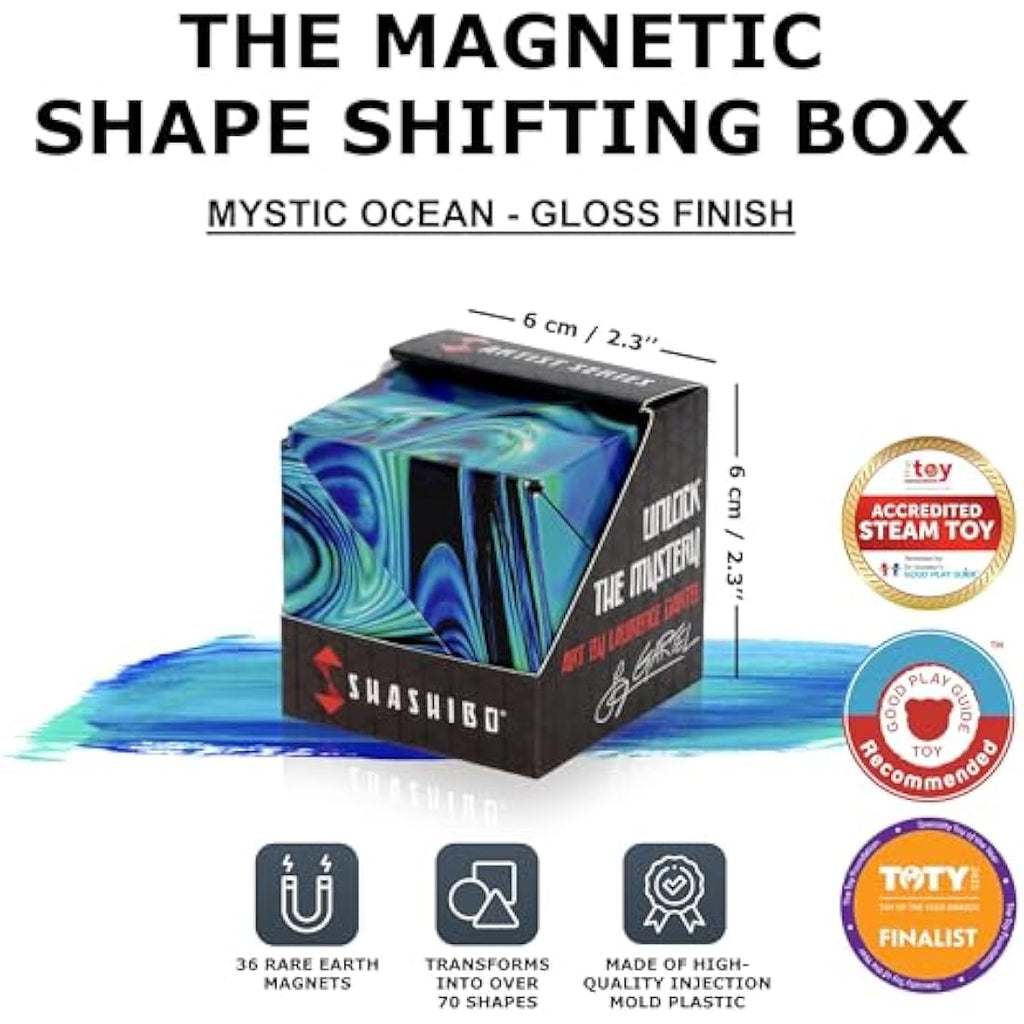 Shashibo Shape Shifting Box - Magnetic Fidget Cube (Mystic Ocean)