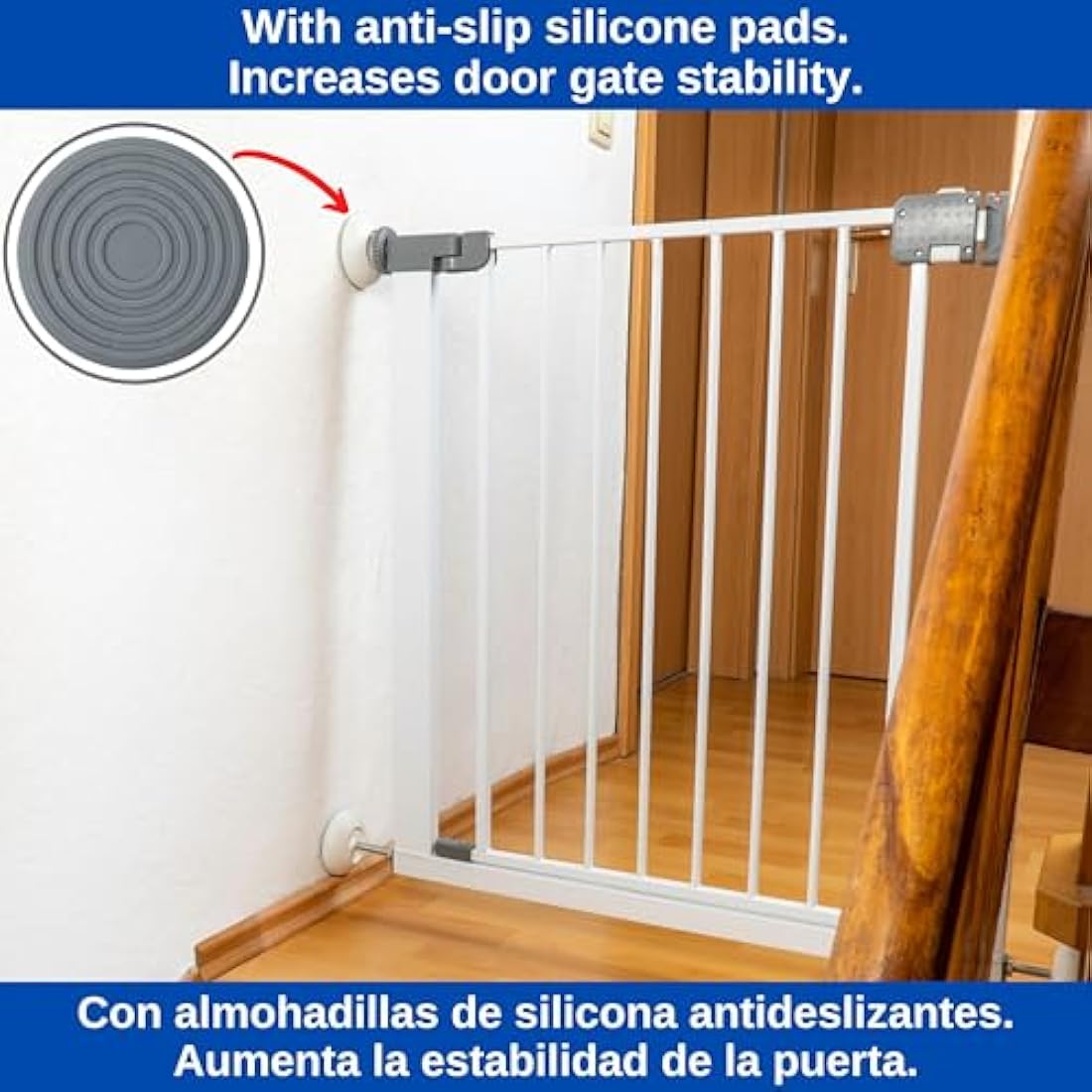Baby Gate Wall Protector Pads – 4-Pack Anti-Slip Silicone