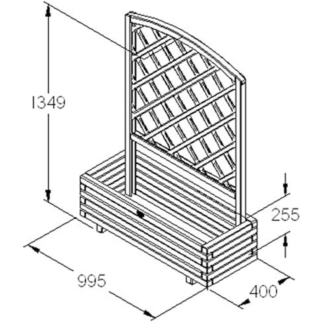 Forest Garden Toulouse Wooden Planter with Trellis - Pressure Treated