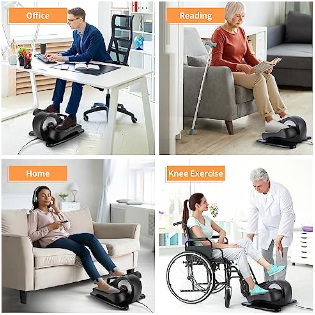 AOODIL Under Desk Elliptical - Electric Seated Pedal Exerciser with Remote