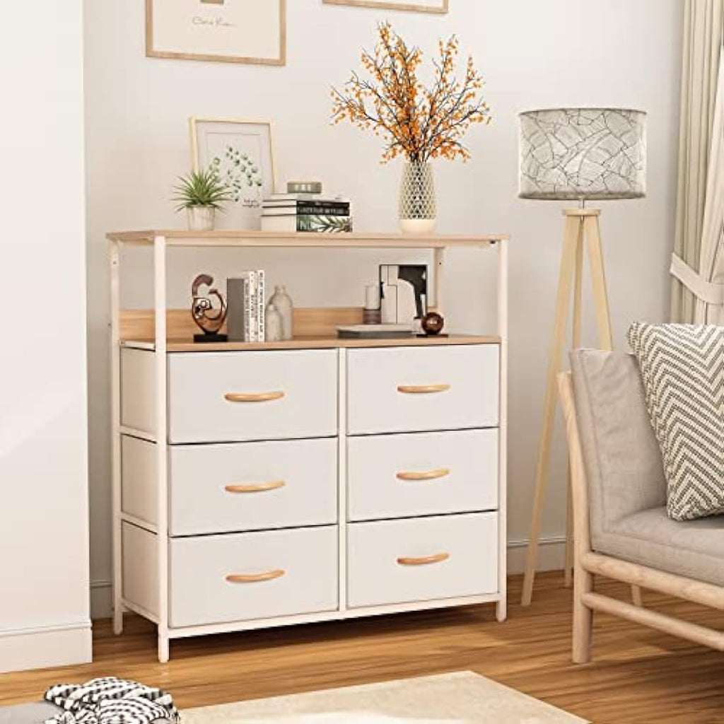 Jolof Store 6 Drawer Fabric Chest of Drawers | Steel Frame Storage Unit