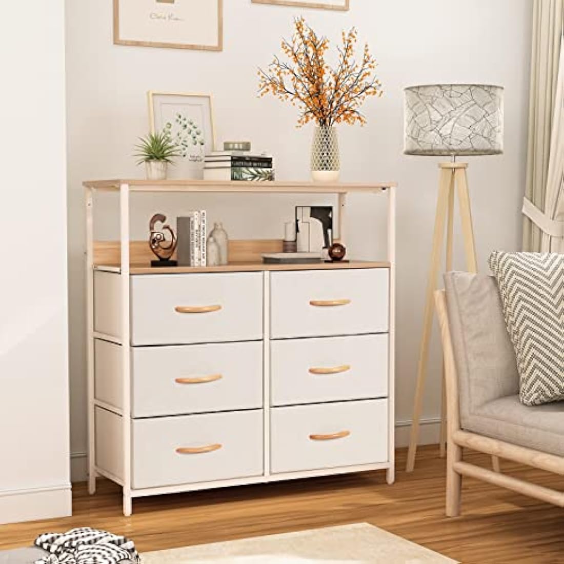 Jolof Store 6 Drawer Fabric Chest of Drawers | Steel Frame Storage Unit