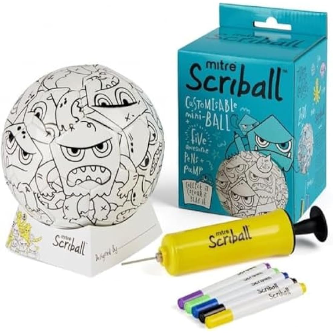 Mitre Scriball Ooodles Mini Football – Customizable Ball with Pens