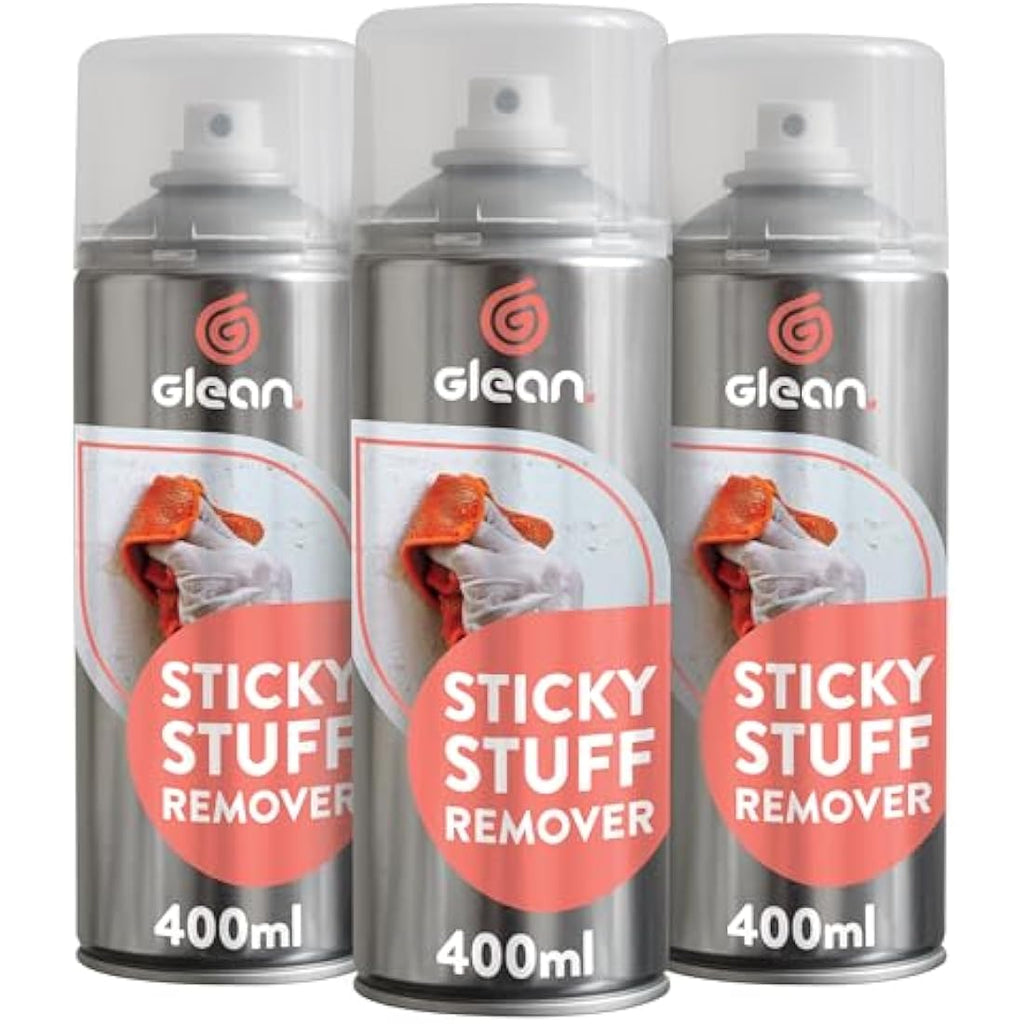 GLEAN Sticky Stuff Remover Gel Spray | 3x400ml Adhesive & Glue Dissolver