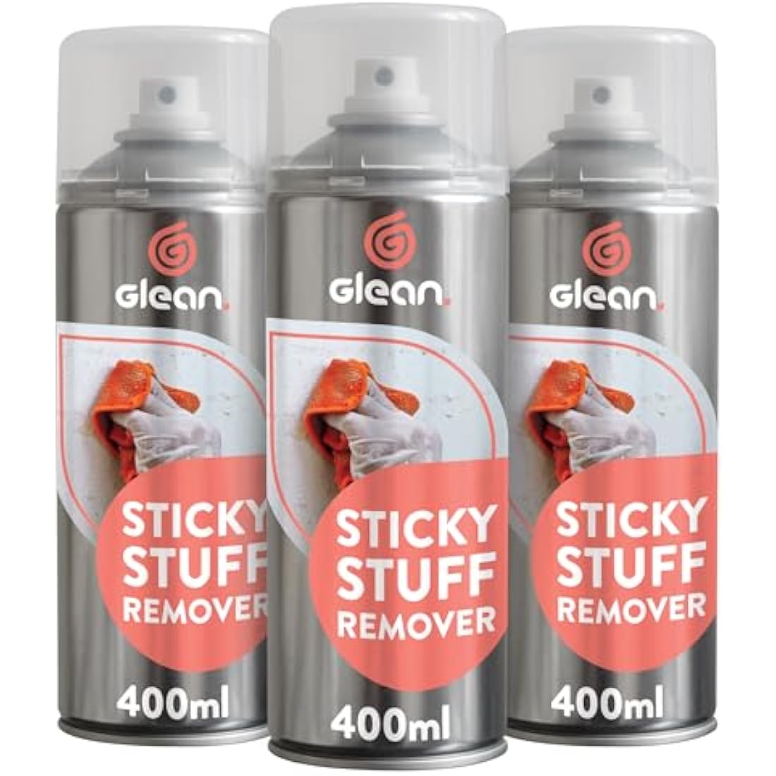 GLEAN Sticky Stuff Remover Gel Spray | 3x400ml Adhesive & Glue Dissolver