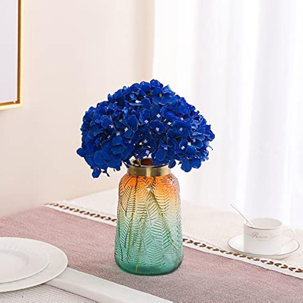 Tifuly 12Pcs Artificial Silk Hydrangeas for Wedding Decor – Royal Blue