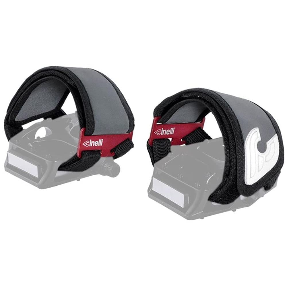 Cinelli Kink Toe Straps – Reflective Black Nylon Bike Pedal Straps