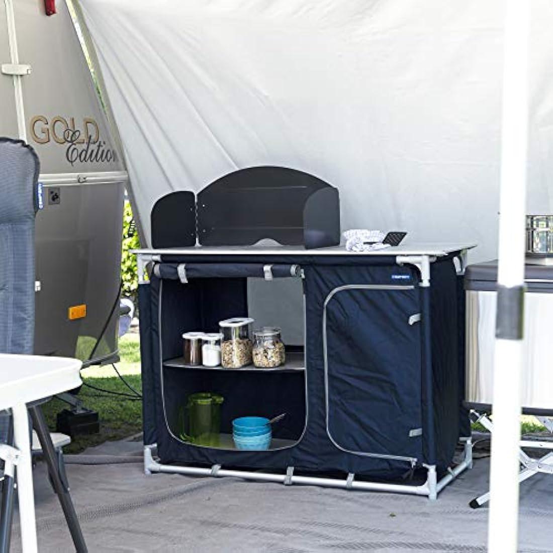 Campart Outdoor Camping Kitchen – Portable Aluminum Unit with Sink