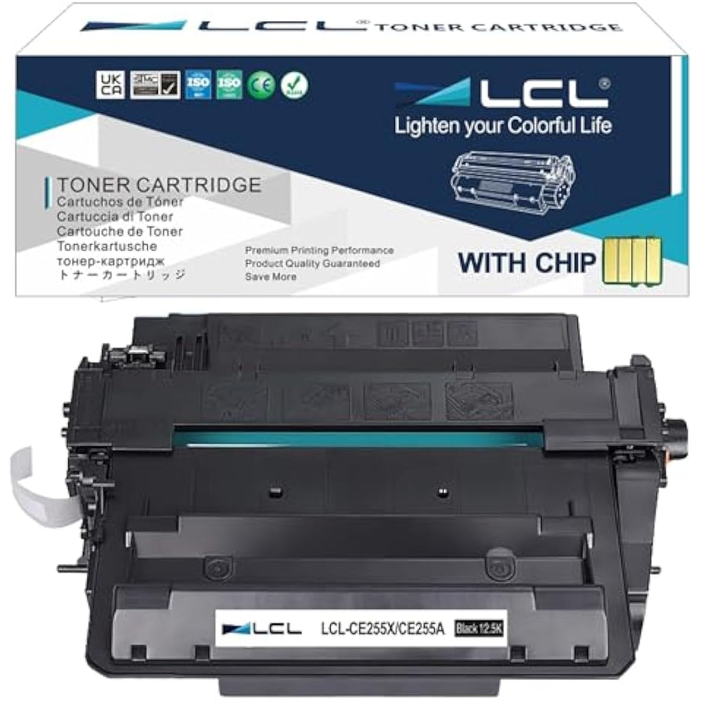 LCL Remanufactured 55X CE255X Black Toner for HP LaserJet P3015 M525 M521