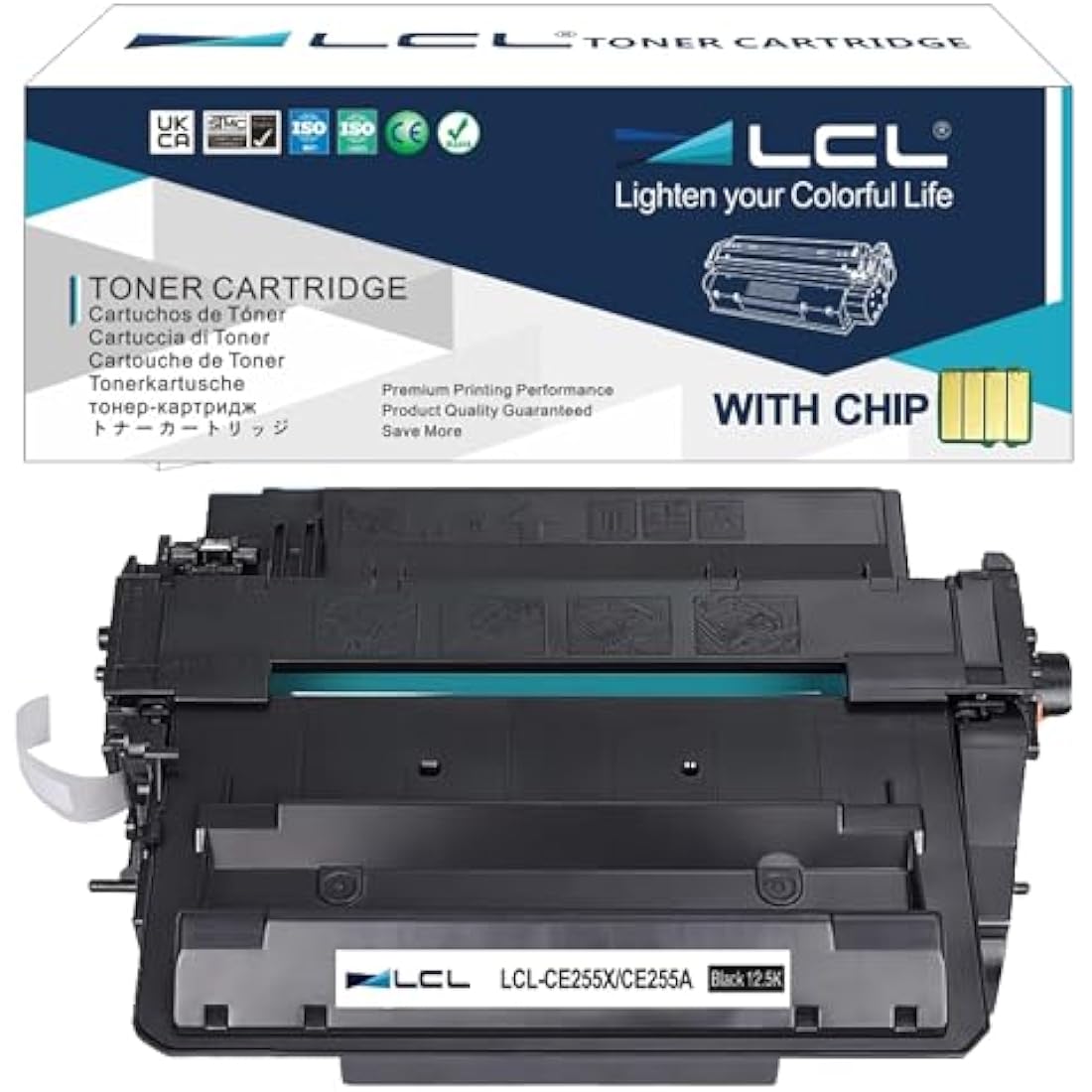 LCL Remanufactured 55X CE255X Black Toner for HP LaserJet P3015 M525 M521