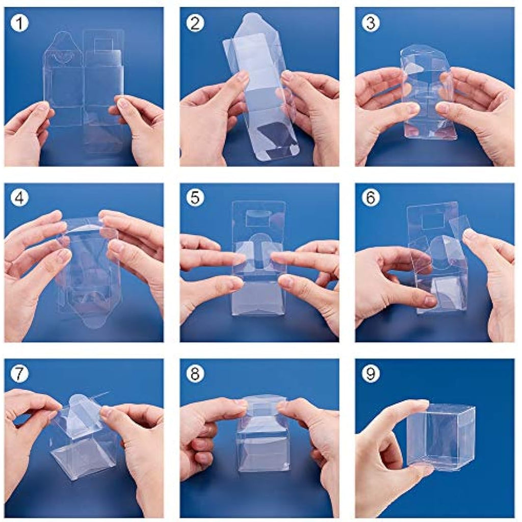 BENECREAT 60PCS Clear Cube Gift Boxes | 5x5x5cm PVC Wedding Favor Boxes