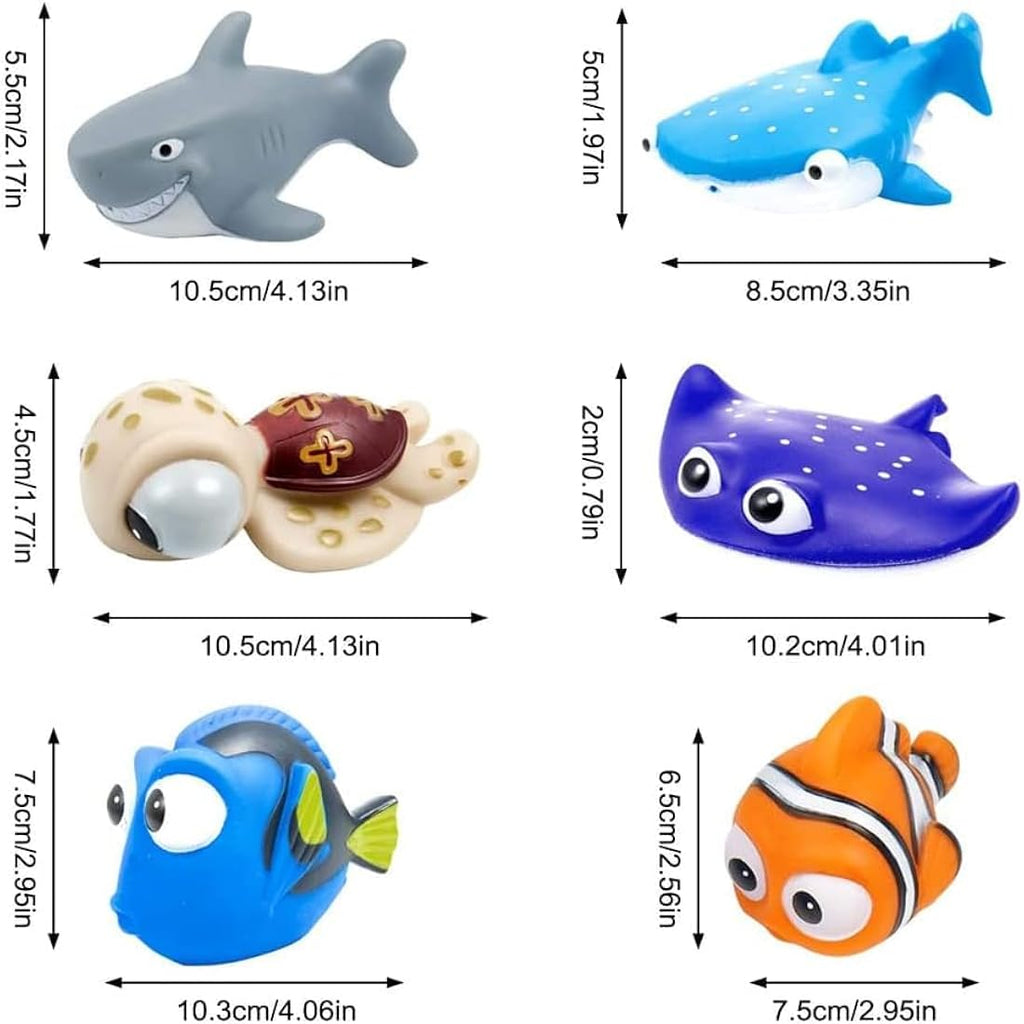 Disney Finding Dory & Nemo Bath Squirter Toys – 6-Piece BPA-Free Set
