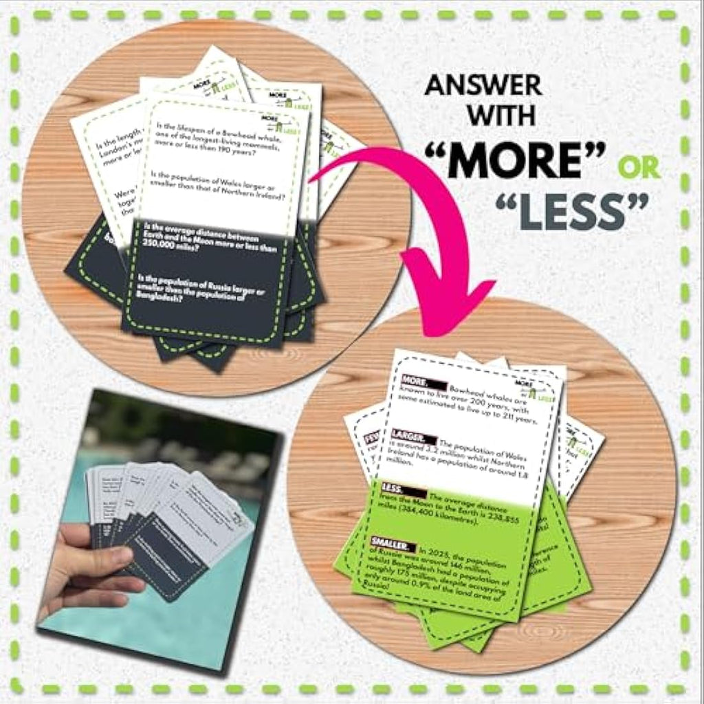 More or Less Geography Edition Card Game | Educational Trivia for All Ages
