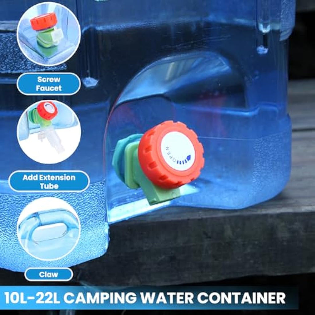 Starnearby Portable Water Container with Tap | BPA-Free Camping Bucket