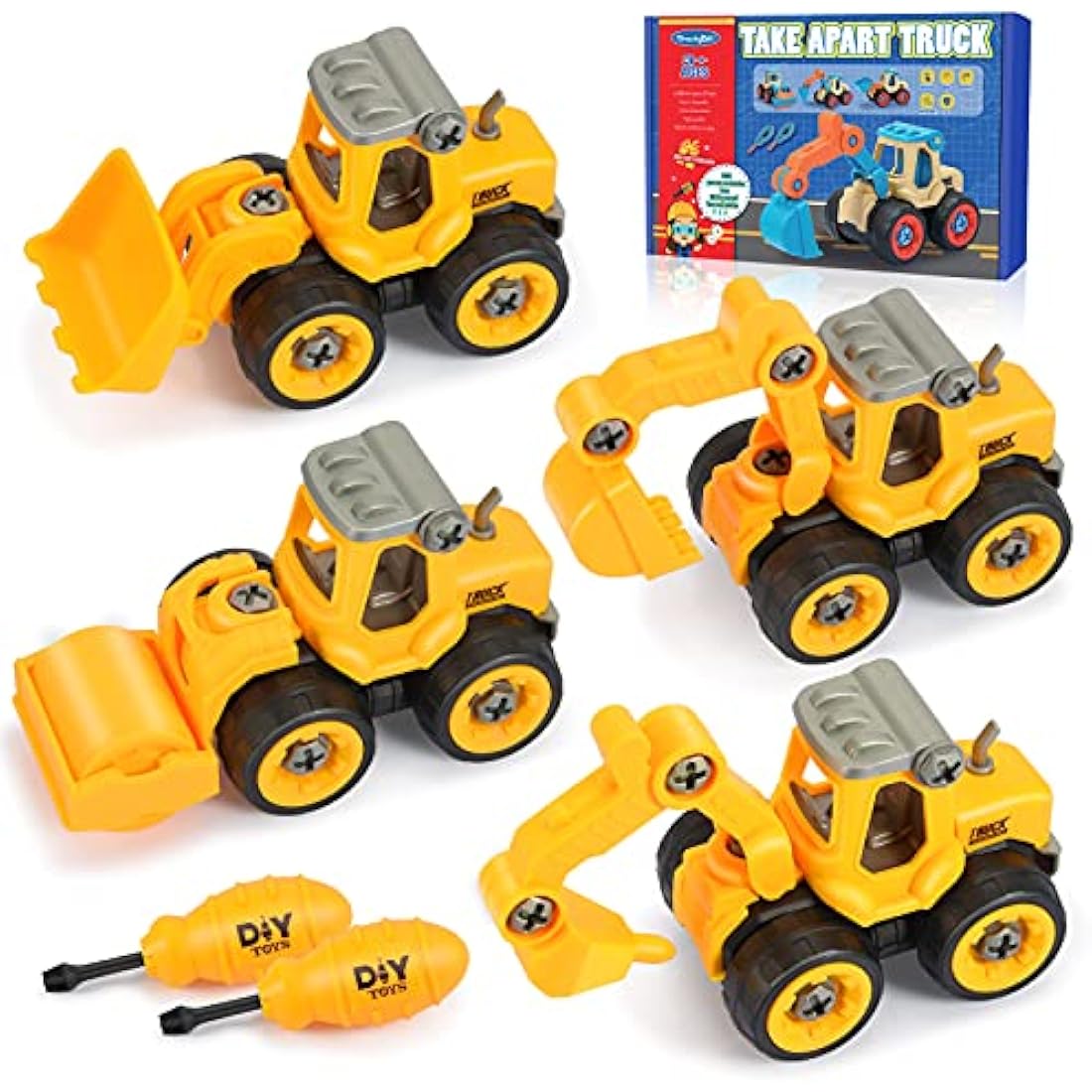4-in-1 DIY Take-Apart Construction Truck Building Toy Set
