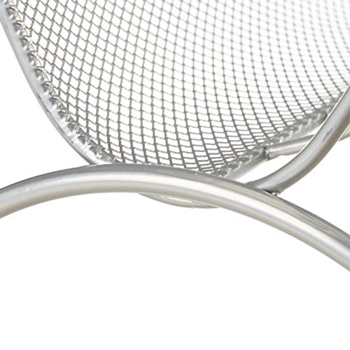 Relaxdays Metal Mesh Newspaper Stand – Modern Magazine Rack, Silver